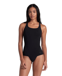 Women Arena Mesh Panels Swimsuit Vent Back