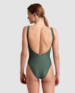 Women Arena Team Stripe Swimsuit U Back