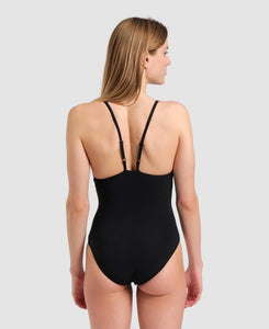 Women Arena Mesh Panels Swimsuit Close Back