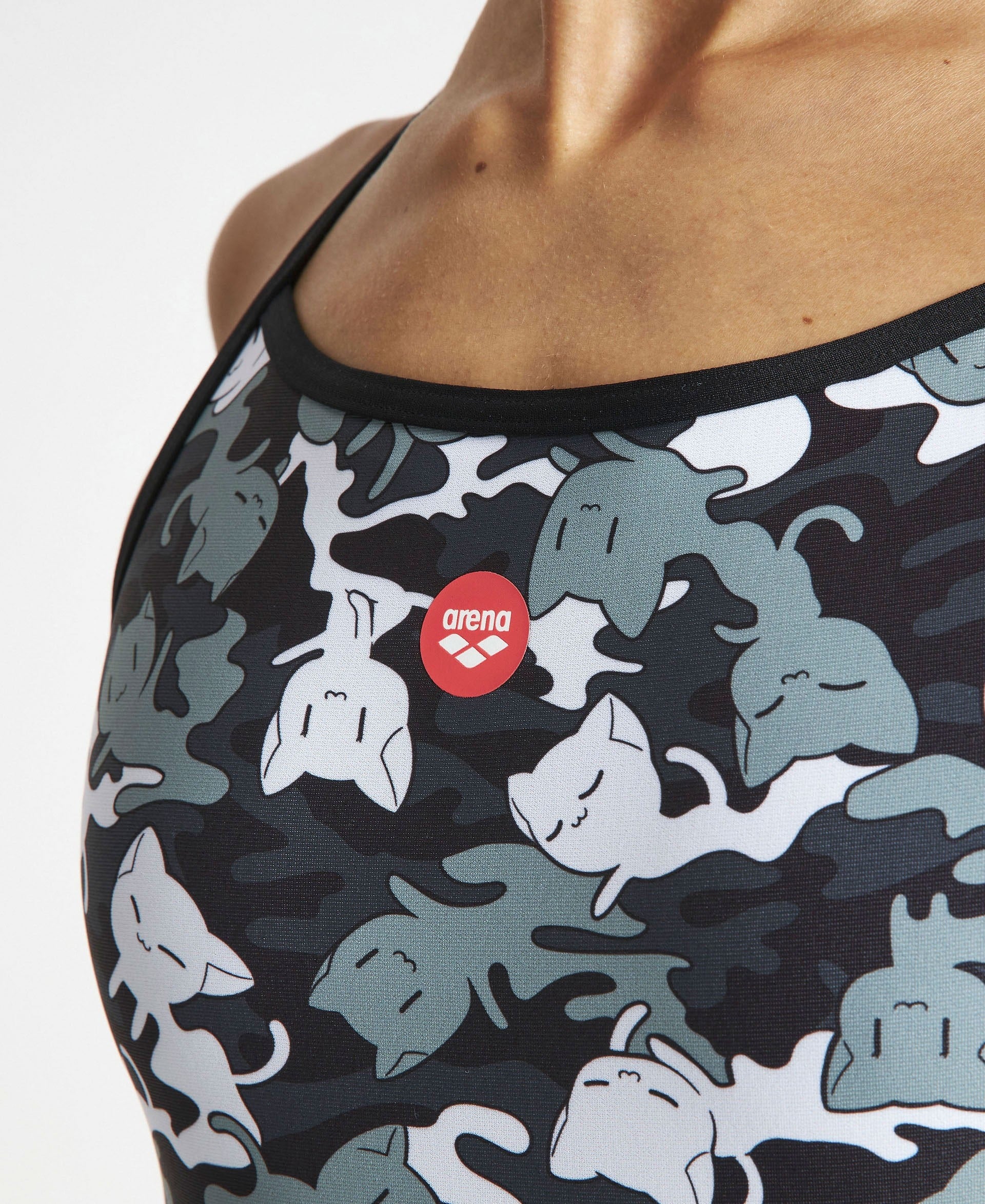 WOMEN CRAZY CAMO CATS SUPERFLY BACK ONE PIECE
