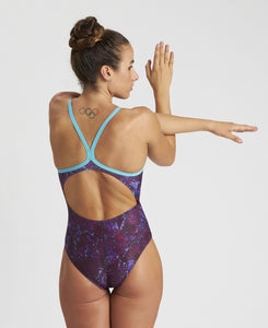 Women Mountains Texture Light Drop Back One Piece