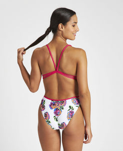 Women Roses Lace Back One Piece