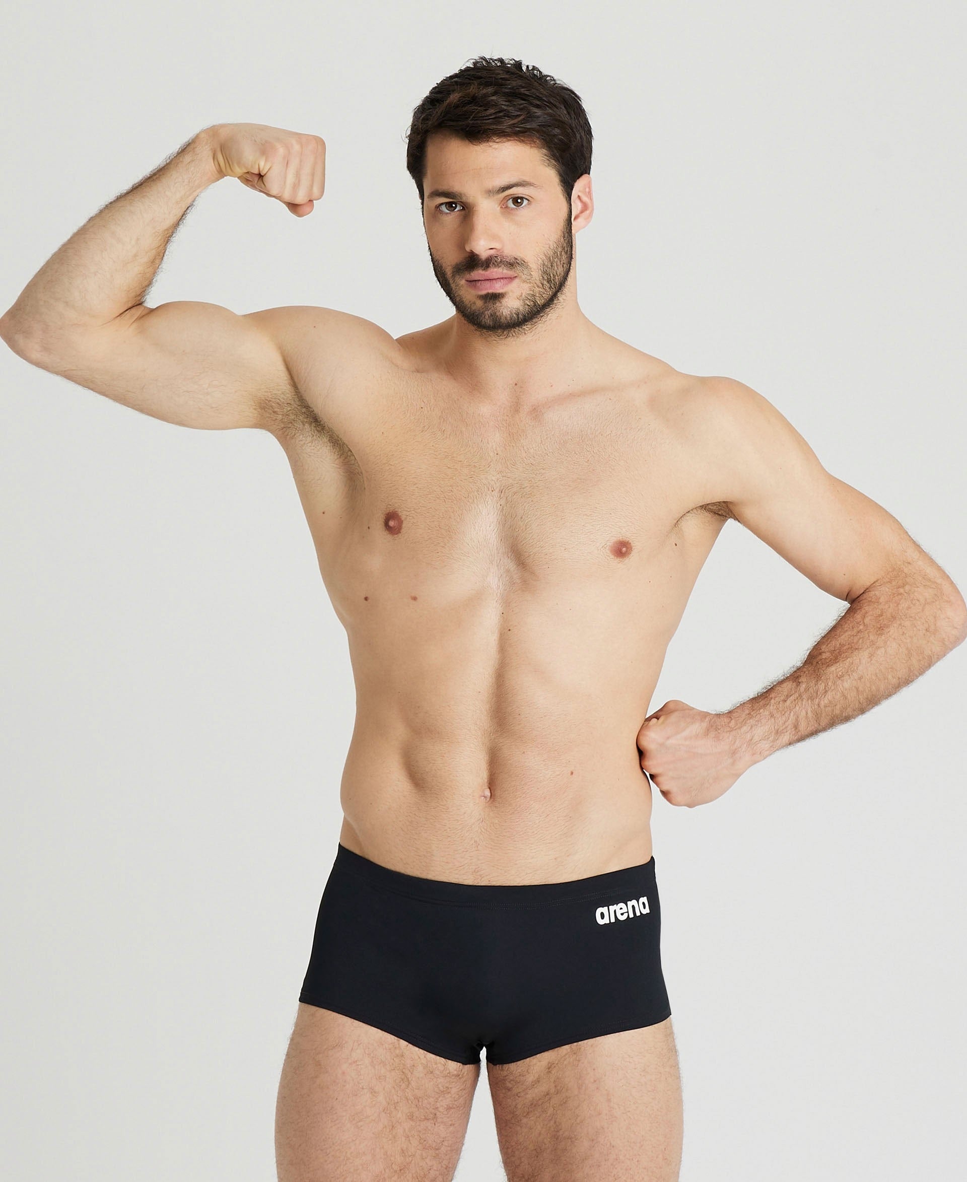 Men Solid Squared Short
